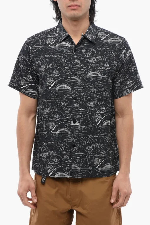 Best Camicia A Maniche Corte Con Stampa Allover Uomo Camicie