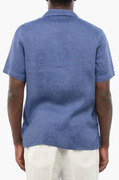 Sale Camicia A Maniche Corte In Lino Uomo Camicie