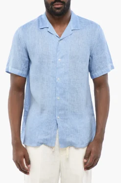 Camicia A Maniche Corte In Lino>Altea Discount