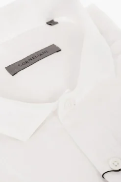 Camicia a Maniche Corte in Lino con Tasche Utility>Corneliani Outlet