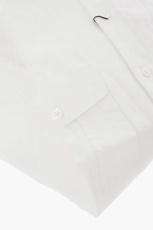 Camicia a Maniche Corte in Lino con Tasche Utility>Corneliani Outlet