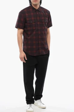Camicia A Maniche Corte MESH A Quadri></noscript>Woolrich Fashion