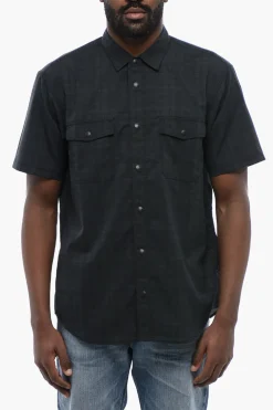 Camicia A Maniche Corte MESH A Quadri>Woolrich New