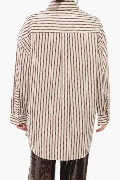 Fashion Camicia A maniche Lunghe Con Stampa A Righe Donna Camicie