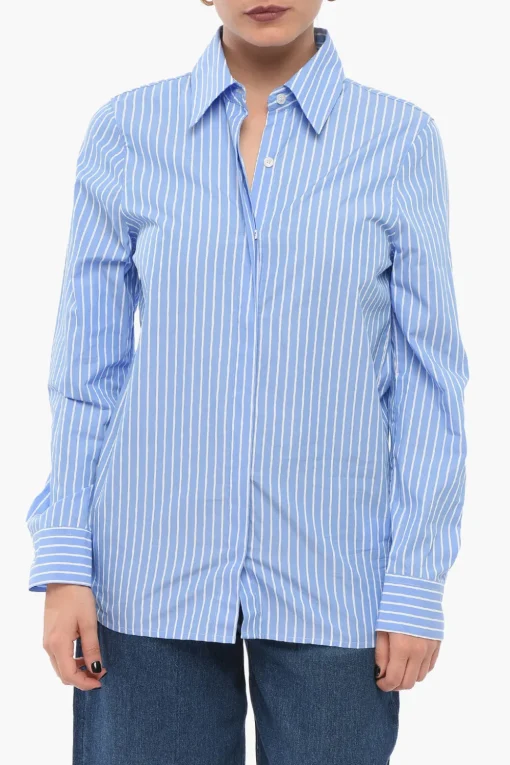 Discount Camicia A Maniche Lunghe Con Stampa A Righe Donna Camicie