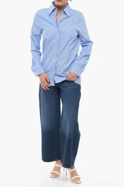 Discount Camicia A Maniche Lunghe Con Stampa A Righe Donna Camicie