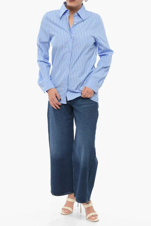 Discount Camicia A Maniche Lunghe Con Stampa A Righe Donna Camicie