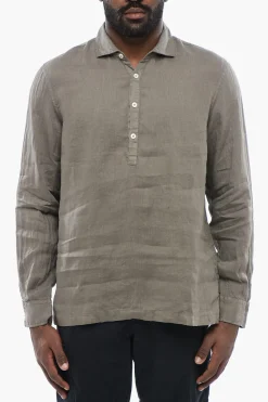Camicia A Maniche Lunghe In Lino>Altea Best