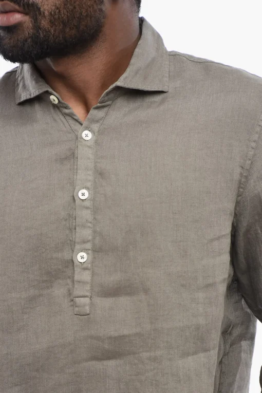 Camicia A Maniche Lunghe In Lino>Altea Best