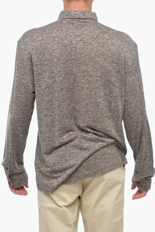 Discount Camicia A Maniche Lunghe In Lino Uomo Camicie