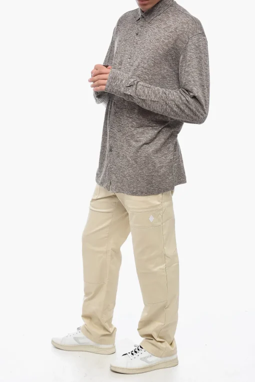 Discount Camicia A Maniche Lunghe In Lino Uomo Camicie