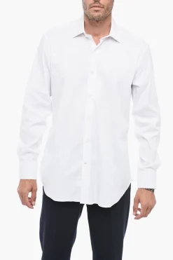 Clearance Camicia A Maniche Lunghe Con Collo Francese Uomo Camicie