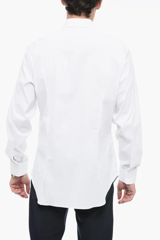 Clearance Camicia A Maniche Lunghe Con Collo Francese Uomo Camicie