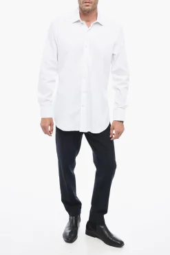 Clearance Camicia A Maniche Lunghe Con Collo Francese Uomo Camicie