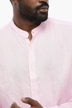 Camicia A Maniche Lunghe In Lino></noscript>Altea Fashion
