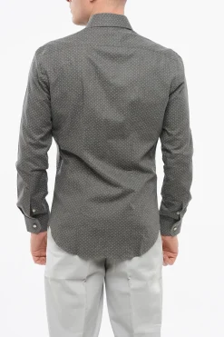 Online Camicia a Pois con Collo Francese Uomo Camicie