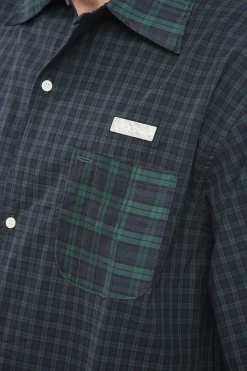 Online Camicia a Quadri Plaid con Taschini in Seta Uomo Camicie