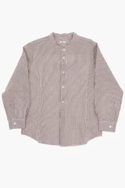 Sale Camicia a Righe Awning con Collo Coreano Bambino Abbigliamento