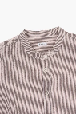 Sale Camicia a Righe Awning con Collo Coreano Bambino Abbigliamento