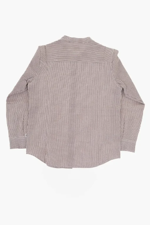 Sale Camicia a Righe Awning con Collo Coreano Bambino Abbigliamento