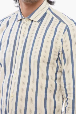 Online Camicia a Righe Balance con Collo Francese Uomo Camicie