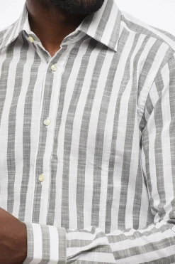 Camicia a Righe Bicolore con Collo Francese></noscript>Brian Dales Sale