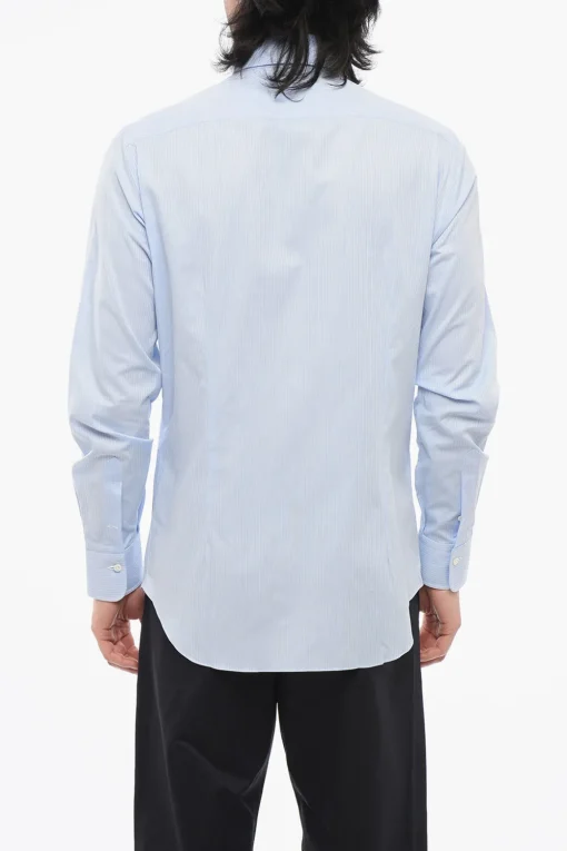 Discount Camicia a Righe con Collo Francese Uomo Camicie