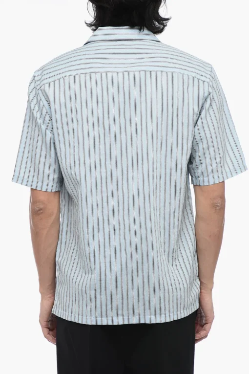New Camicia a Righe in Popeline di Cotone Uomo Camicie