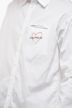 Camicia a Spalla Scesa con Logo a Contrasto></noscript>Dsquared2 Clearance