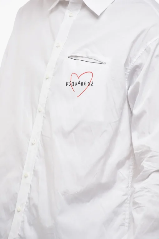 Camicia a Spalla Scesa con Logo a Contrasto>Dsquared2 Clearance