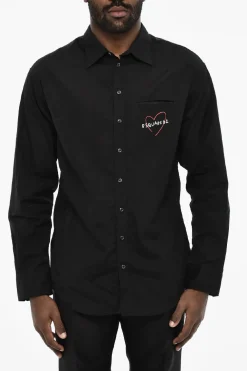 Clearance Camicia a Spalla Scesa con Logo a Contrasto Uomo Camicie