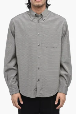 Hot Camicia Asimmetric in Micro Pied De Poule Uomo Camicie
