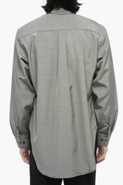 Hot Camicia Asimmetric in Micro Pied De Poule Uomo Camicie