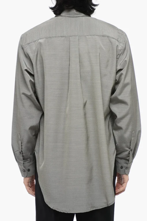 Hot Camicia Asimmetric in Micro Pied De Poule Uomo Camicie