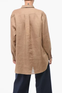 Camicia Asimmetrica in Lino>Super Blond Outlet