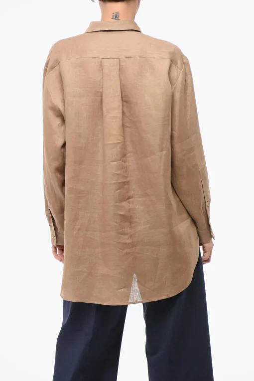 Camicia Asimmetrica in Lino>Super Blond Outlet