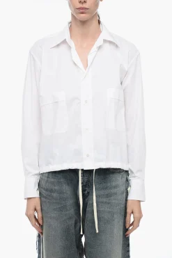 Camicia Asimmetrica in Popeline con Coulisse>Plan C Online