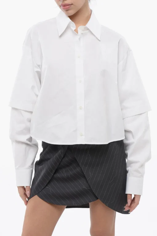 Hot Camicia BOOKISH in Doppio Tessuto con Logo Ricamato Donna Camicie