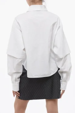 Hot Camicia BOOKISH in Doppio Tessuto con Logo Ricamato Donna Camicie