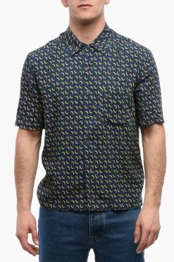 Fashion Camicia Bowling BANANA con Taschino Uomo Camicie