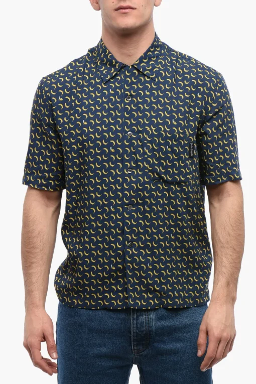 Fashion Camicia Bowling BANANA con Taschino Uomo Camicie