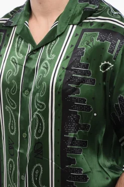 Discount Camicia Bowling BANDANA in Satin Uomo Camicie