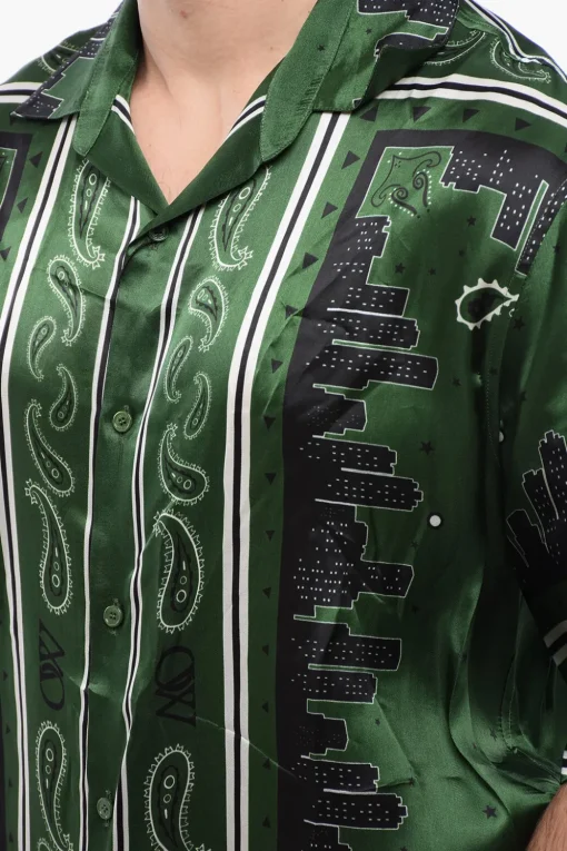 Discount Camicia Bowling BANDANA in Satin Uomo Camicie