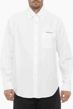 Discount Camicia Button Down in Cotone Piquet con Taschino Uomo Camicie