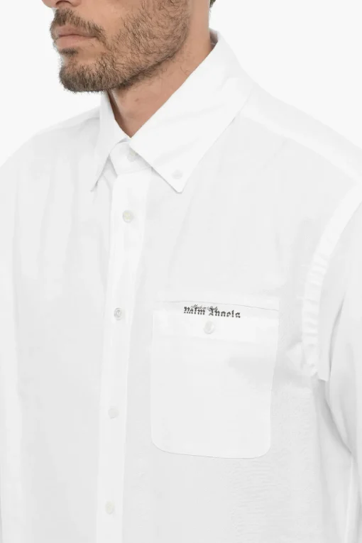Discount Camicia Button Down in Cotone Piquet con Taschino Uomo Camicie