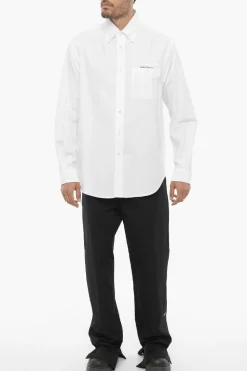 Discount Camicia Button Down in Cotone Piquet con Taschino Uomo Camicie