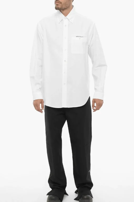 Discount Camicia Button Down in Cotone Piquet con Taschino Uomo Camicie