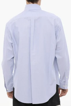 Hot Camicia Button Down in Cotone Piquet con Taschino Uomo Camicie