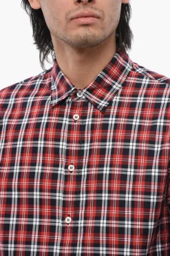Camicia CANANDIAN BURBS A Quadri Con Stampa Logo></noscript>Dsquared2 Discount
