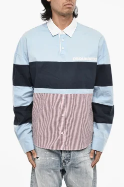 Online Camicia Casual a 3 Bottoni con Fondo a Righe Uomo Camicie
